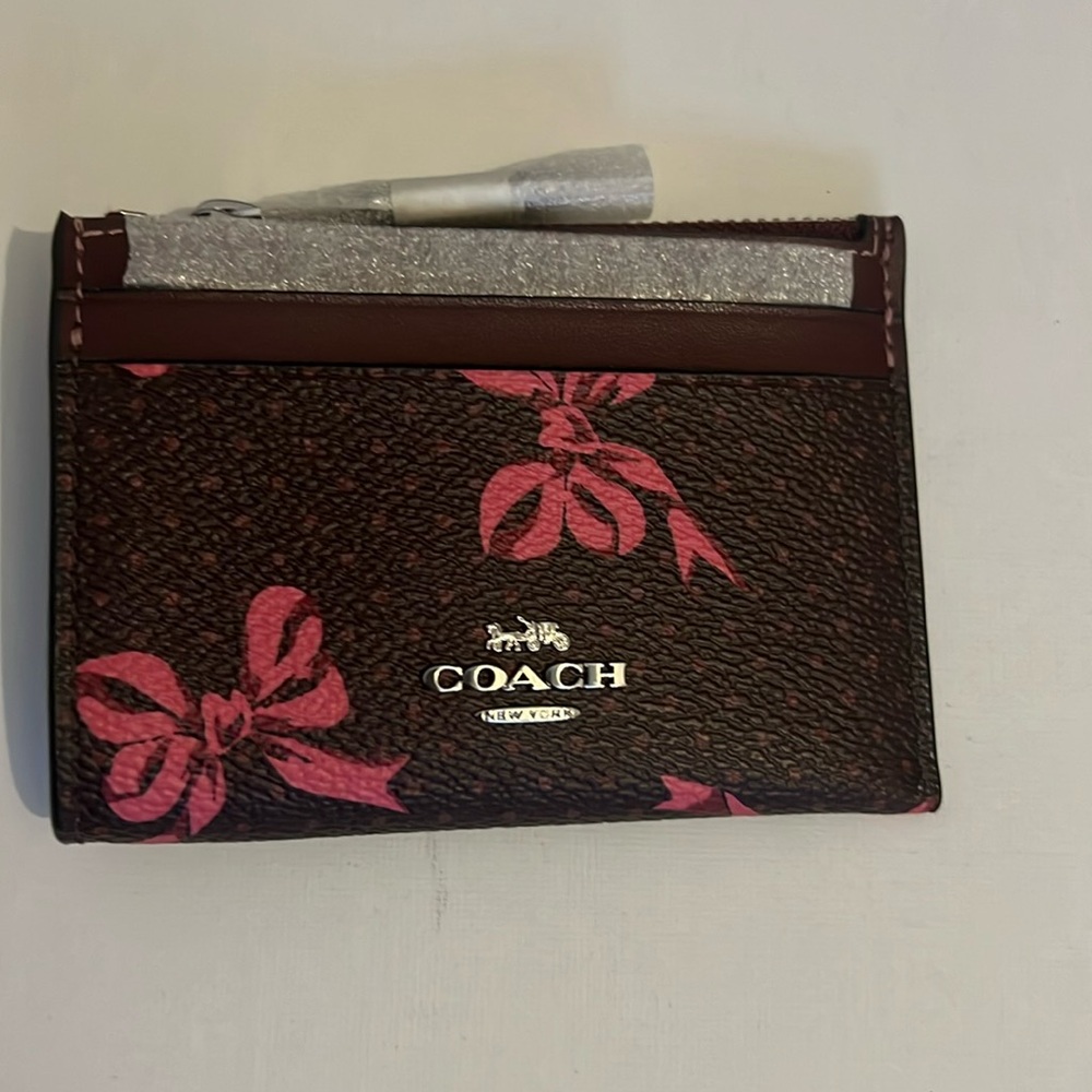 Coach skinny ID case with Bow NWT